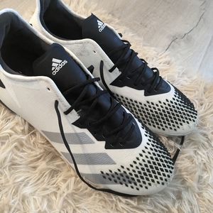 Adidas Predator Demonskin 20.2 FG White/Black Men's Soccer Cleats Size 8.5